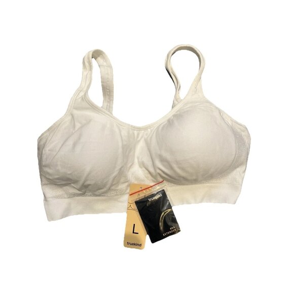 Truekind Daily Comfort Wirefree Shaper Bra Woman’s L White With Bra Extender NWT - Picture 1 of 8